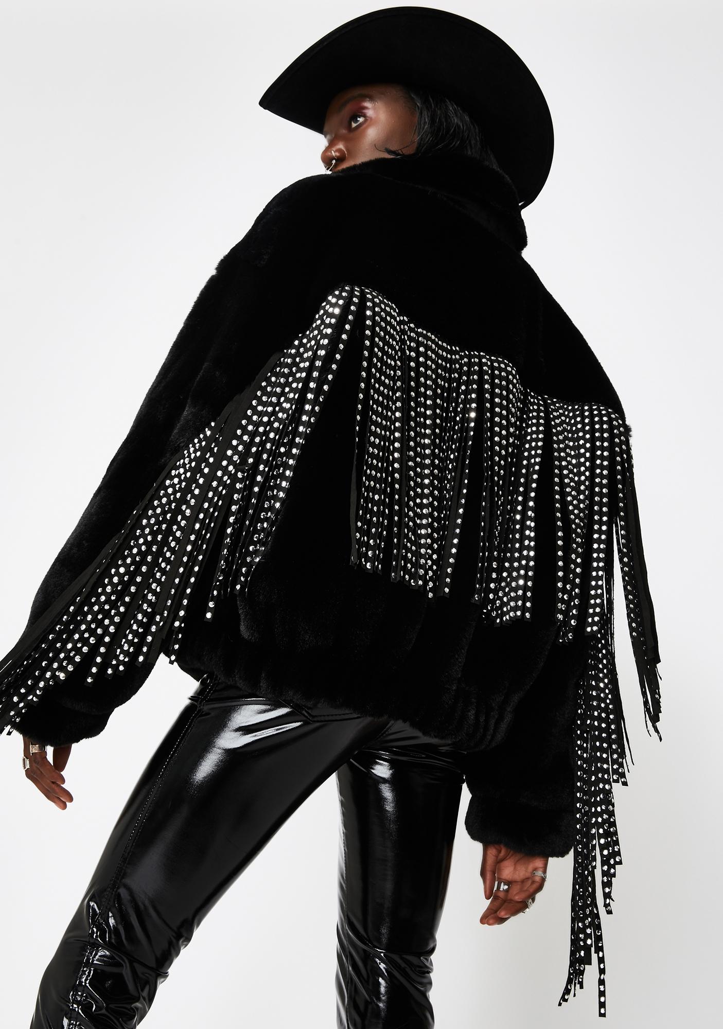 AZALEA WANG Tinashe Bling Fringe Jacket 