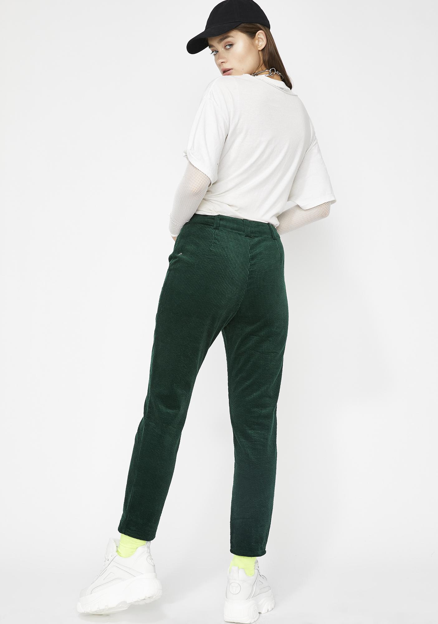 emerald green corduroy pants
