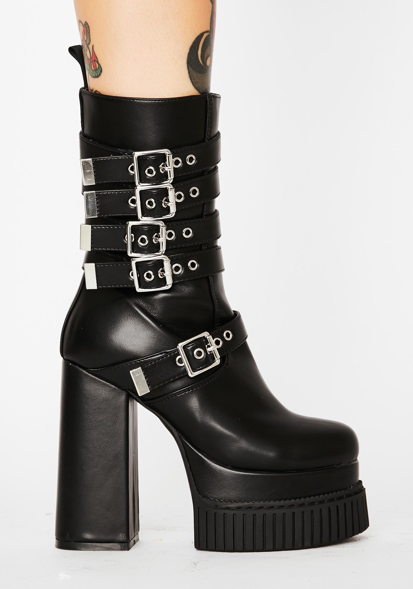 lamoda black chunky platform chelsea boots