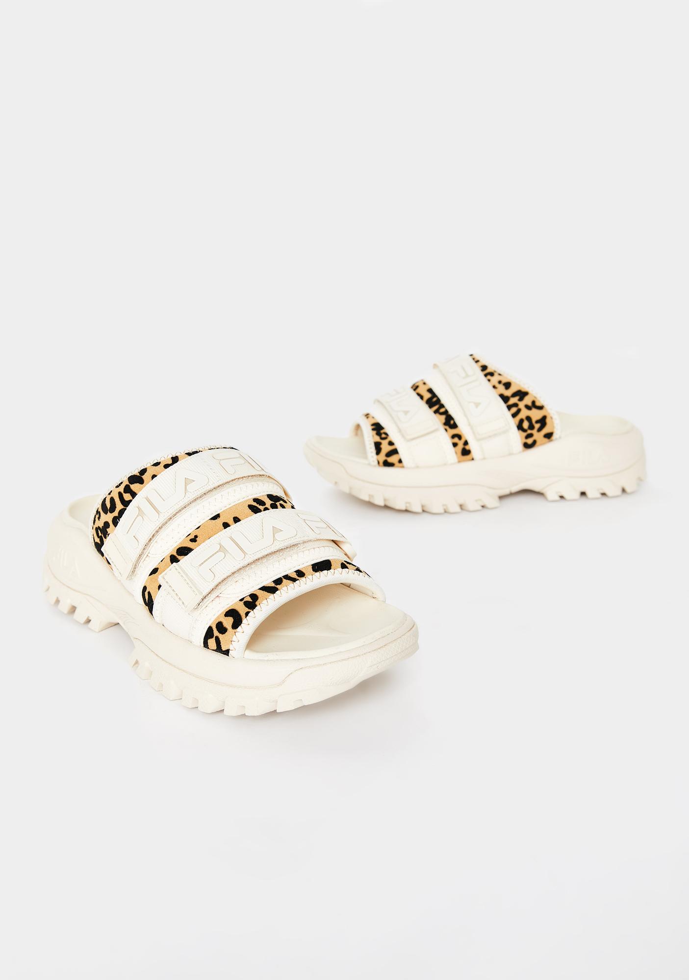 fila outdoor slide animal print