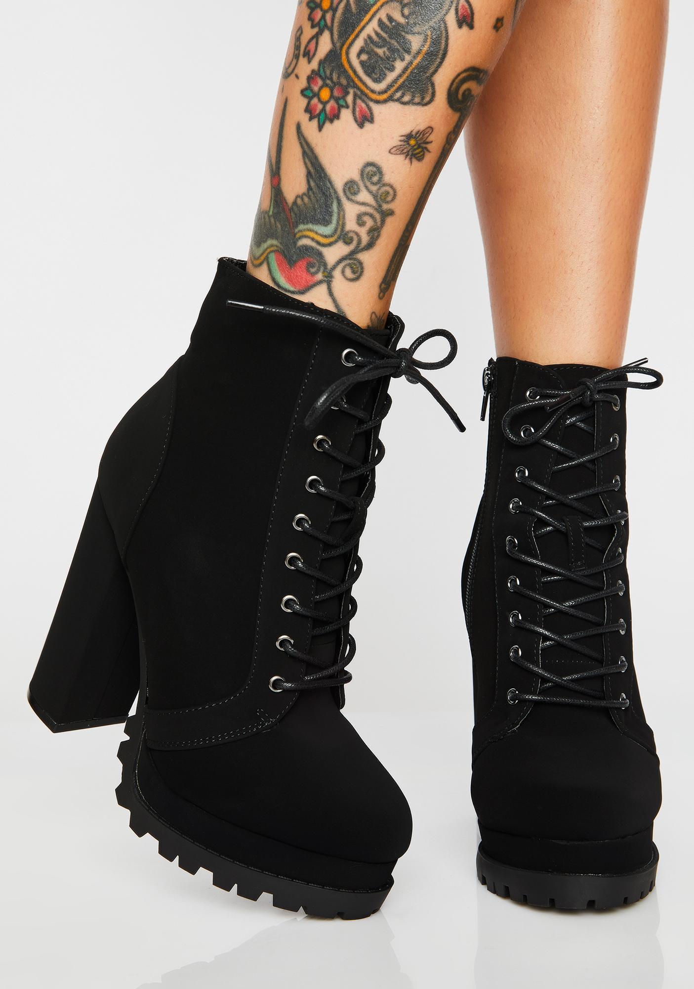 Heeled Lace-Up Booties | Dolls Kill
