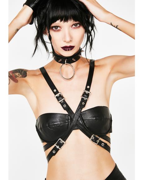 Cruel Ambition Vegan Leather Bra