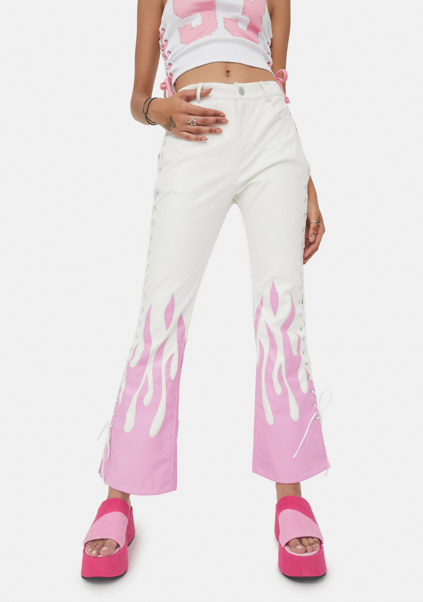 pink flame pants