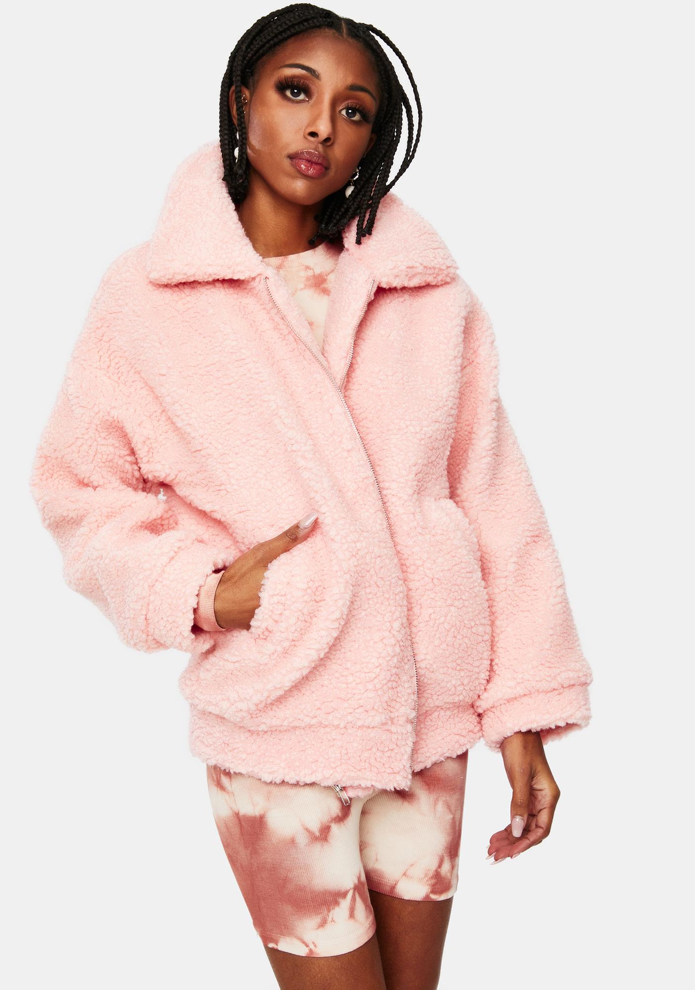 teddy zip through coat