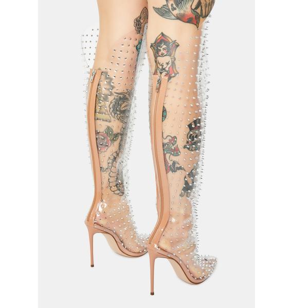 Steve Madden Vava Clear Over The Knee Boots Dolls Kill