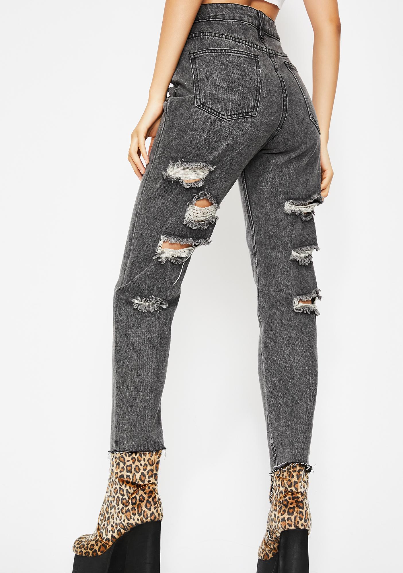 back distressed jeans