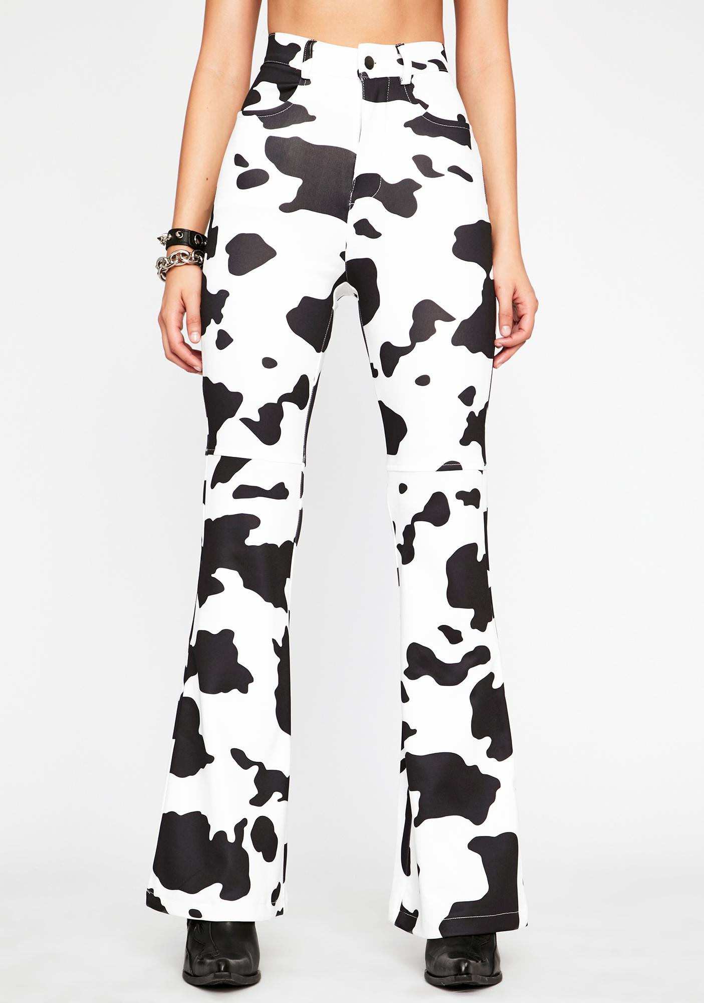 cow print bell bottoms