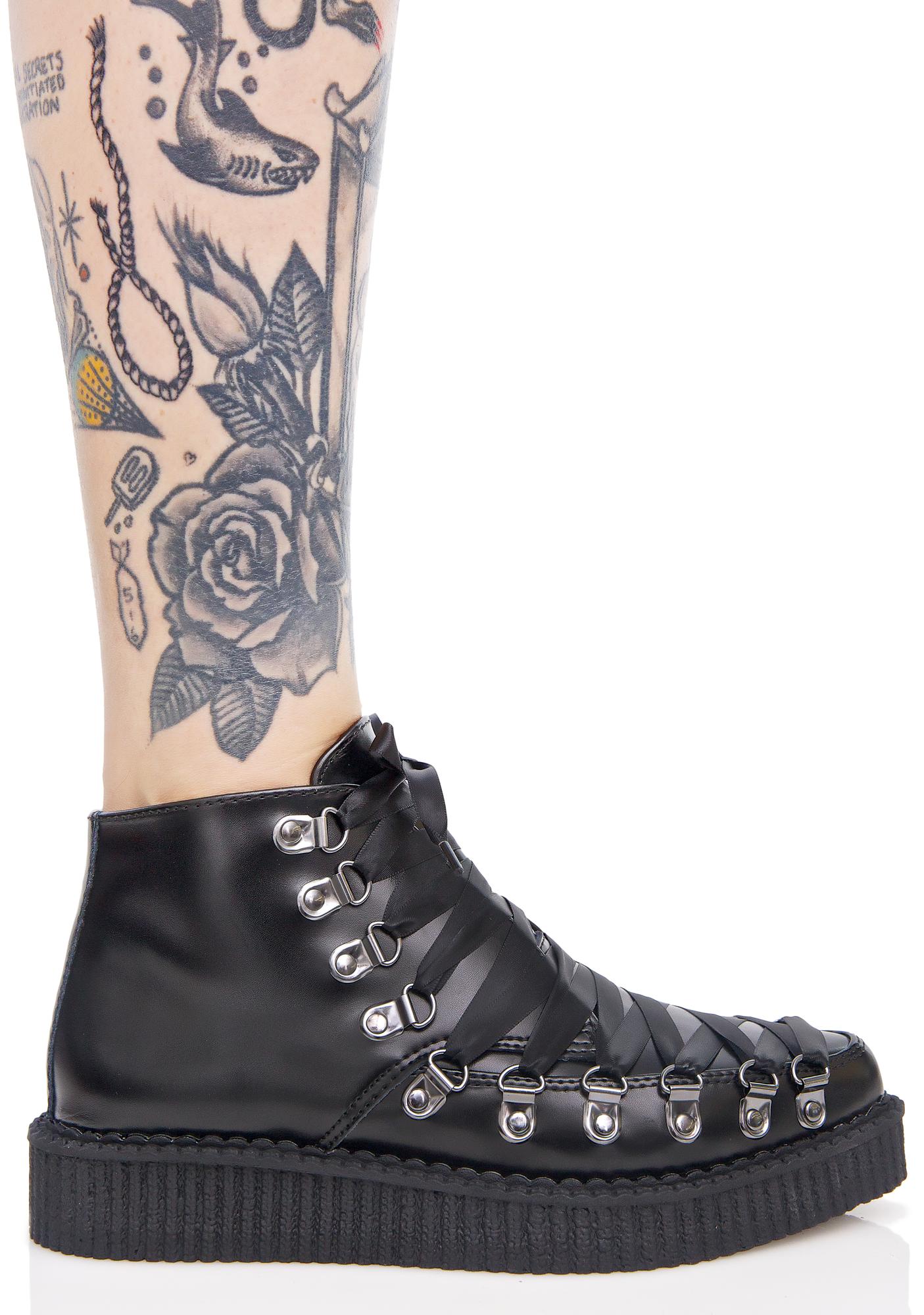 T.U.K. Lace-Up Corset Creepers | Dolls Kill