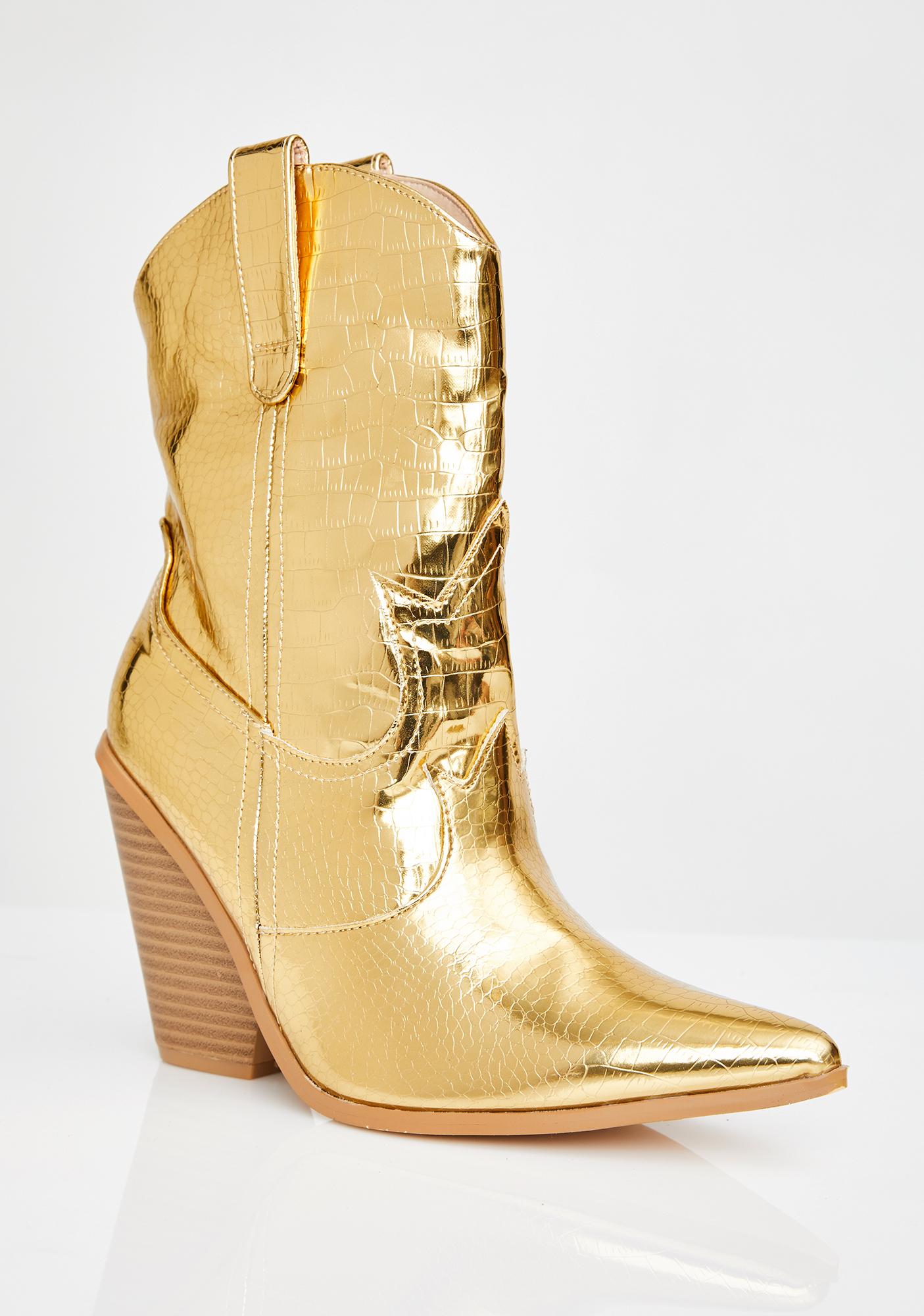 golden cowboy boots