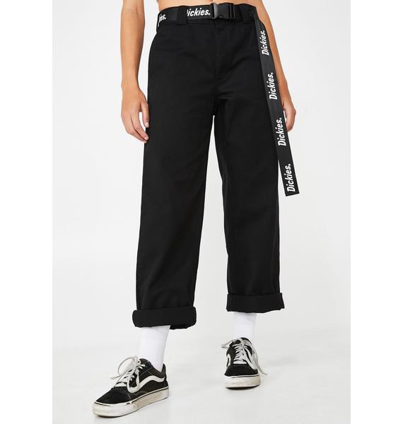 dickies roll hem crop wide leg pants