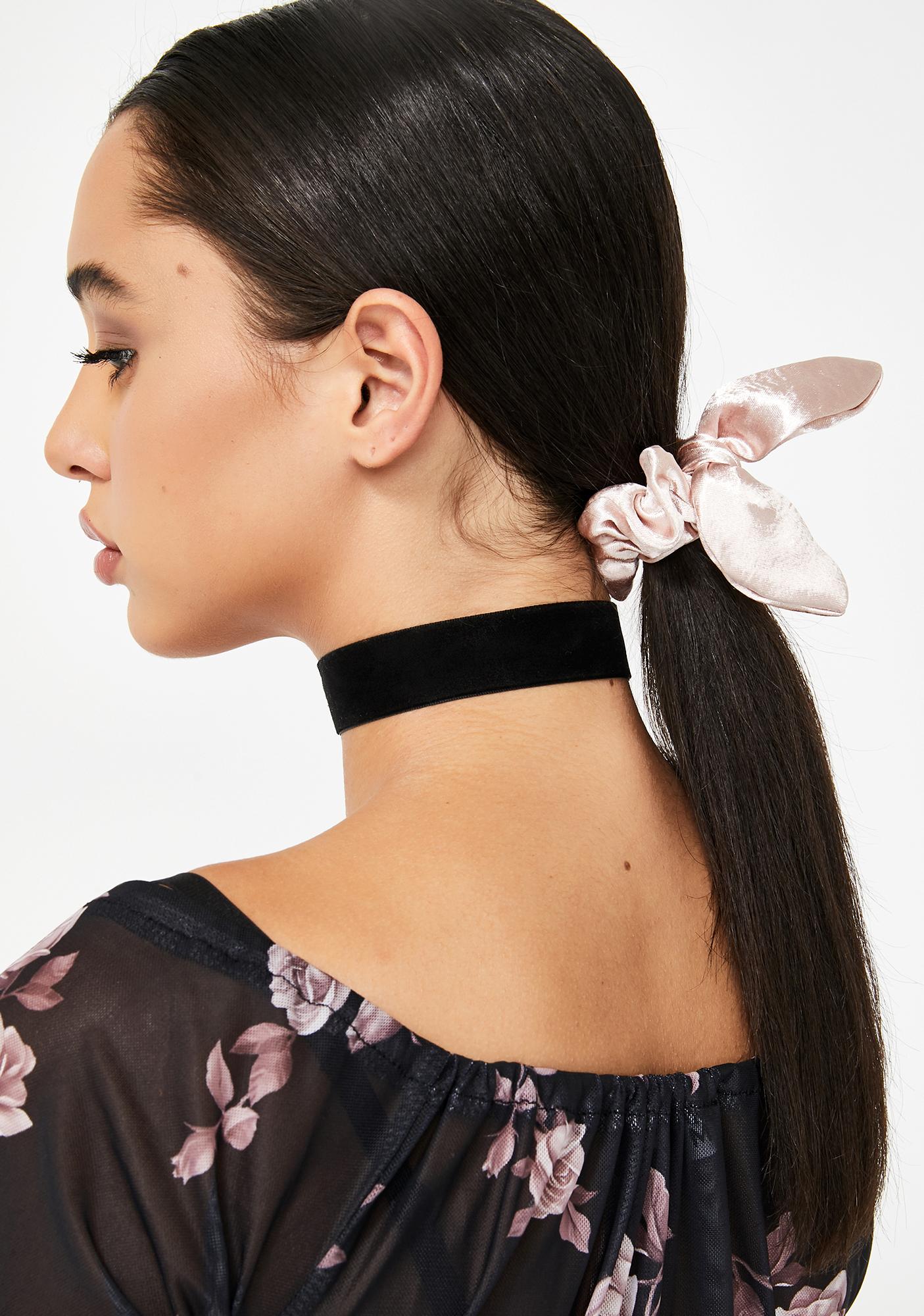 Satin Light Pink Silky Hair Tie Bows Dolls Kill