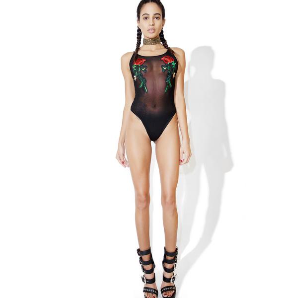 Roses Sheer Bodysuit Dolls Kill