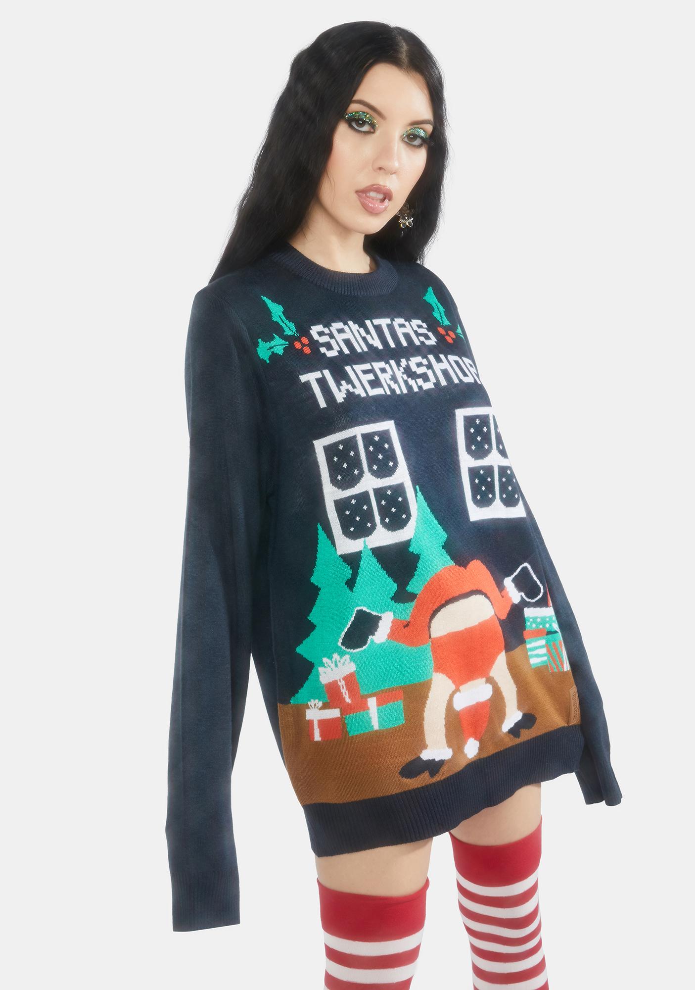 santa's twerkshop sweater