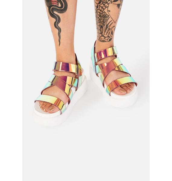 vegan voss iridescent strap sandals
