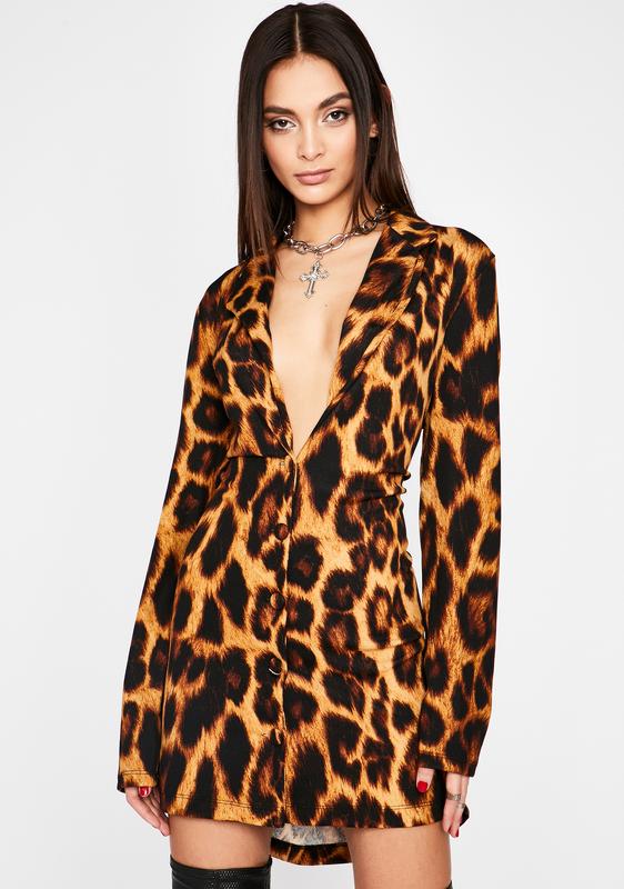 leopard blazer dress