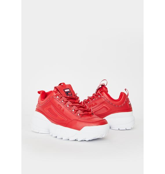 fila disruptor all red