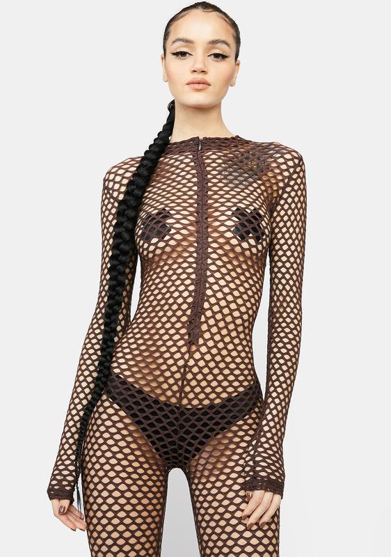 fishnet cat suit