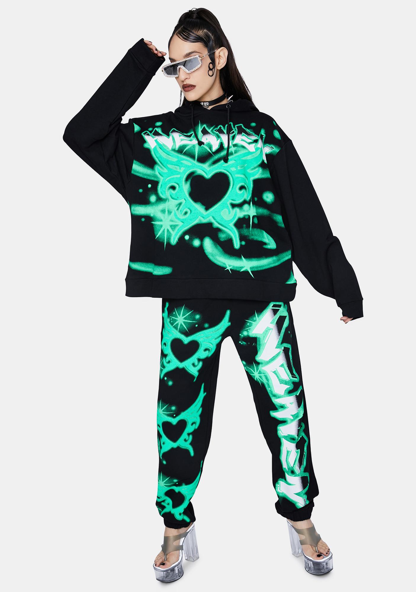jaded london green hoodie