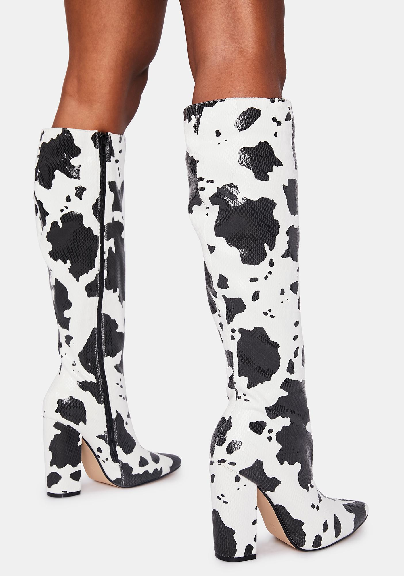 cow print booties