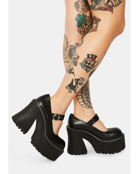 Demonia Evil Crybaby Mary Janes | Dolls Kill