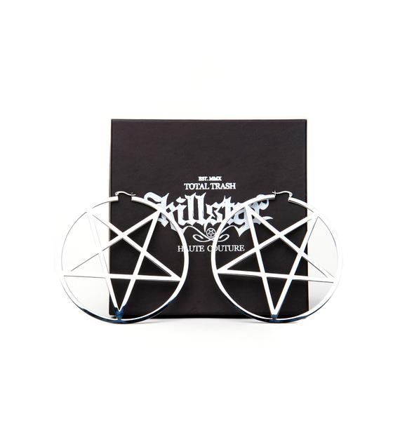 Killstar Pentagram Hoop Earrings Dolls Kill