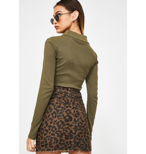 pink leopard print denim skirt