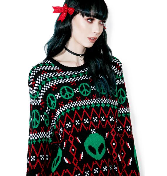 Download Current Mood Cannabis Christmas Sweater | Dolls Kill