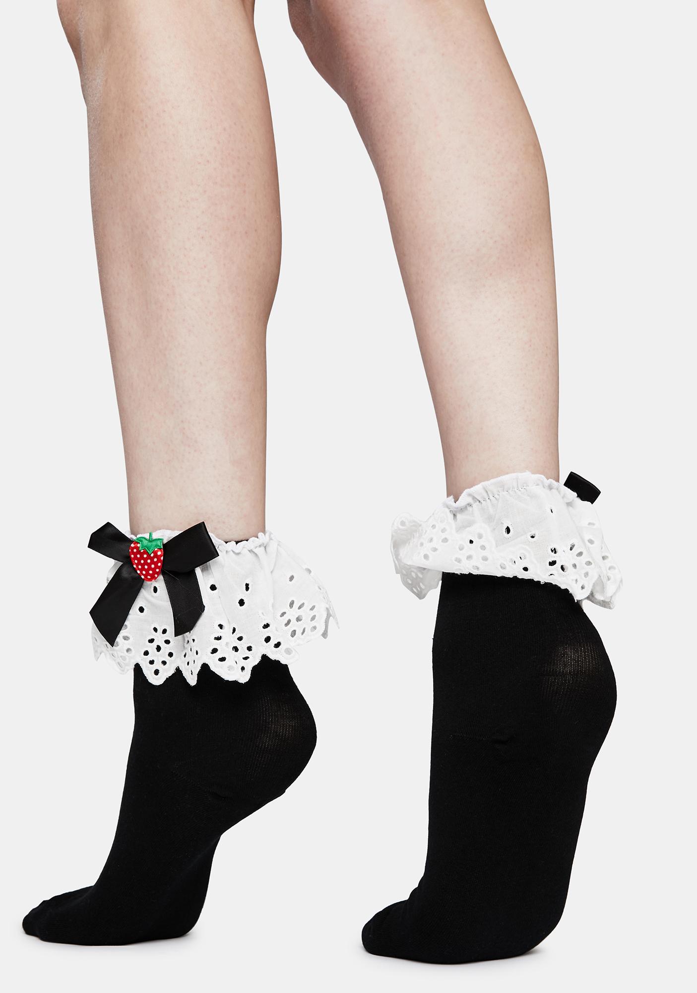 Sweet Shortcake Strawberry Ruffle Ankle Socks | Dolls Kill