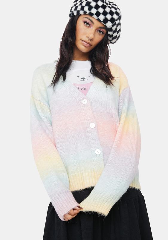 dolls kill rainbow cardigan