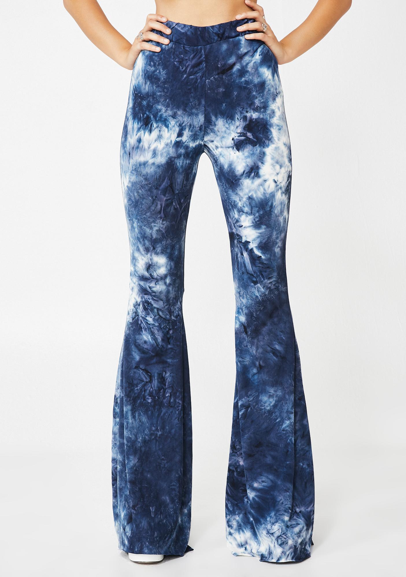 blue flare pants
