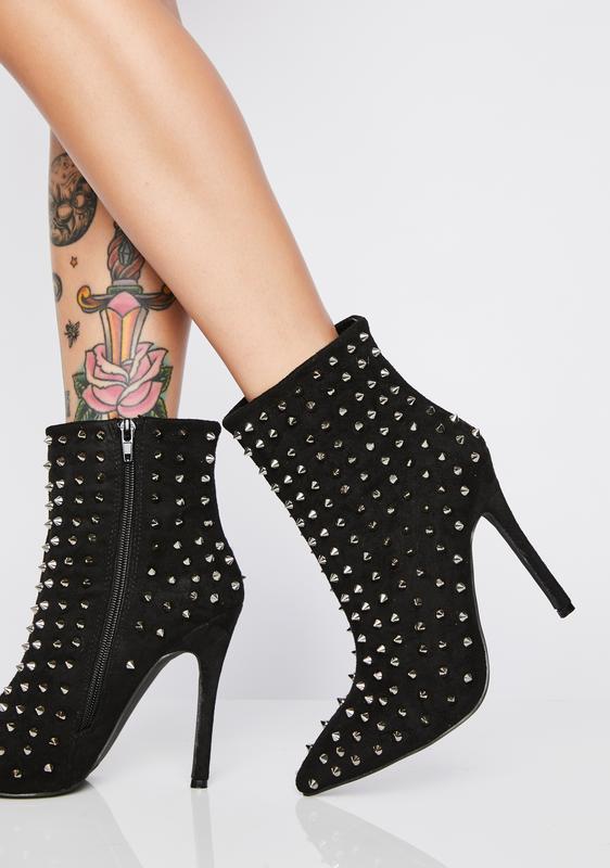 silver studded booties