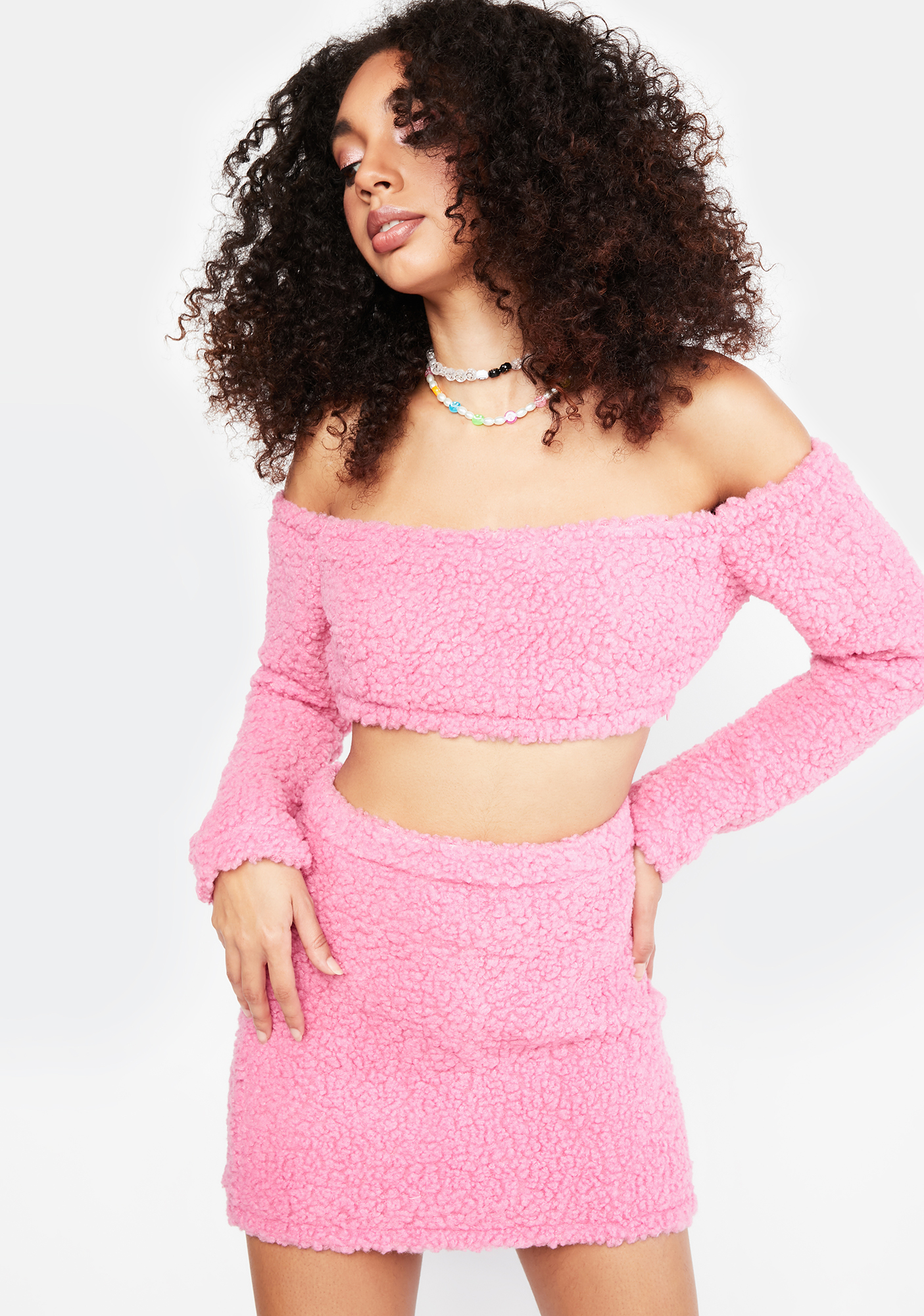 fuzzy skirt set