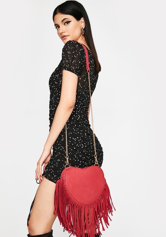red fringe purse