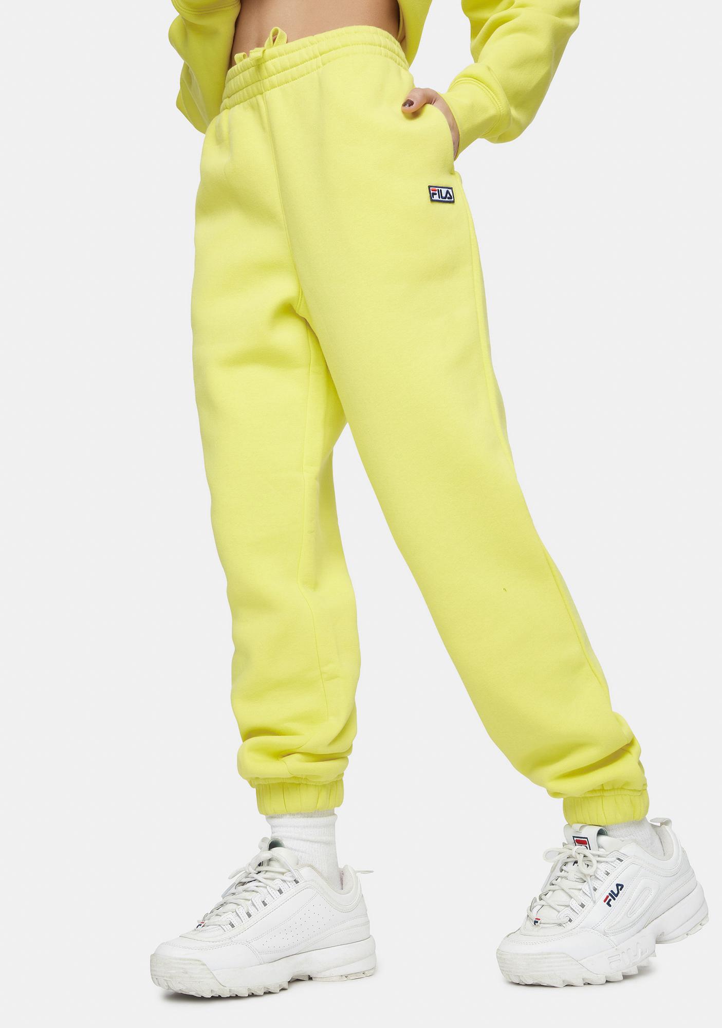 yellow cargo joggers