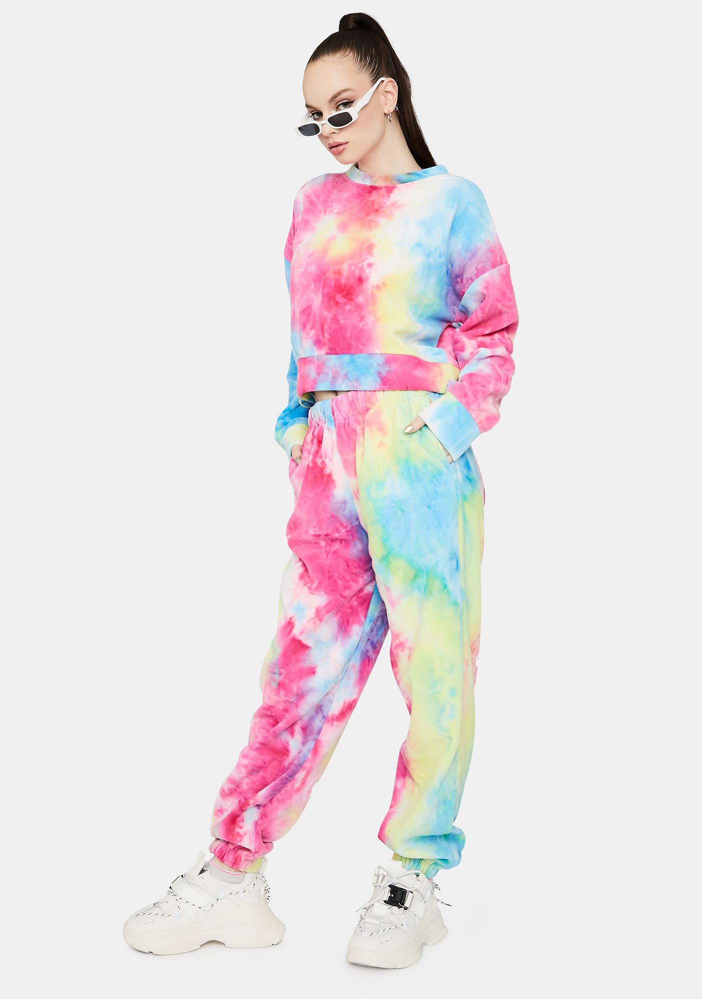 purple tie dye jogger set