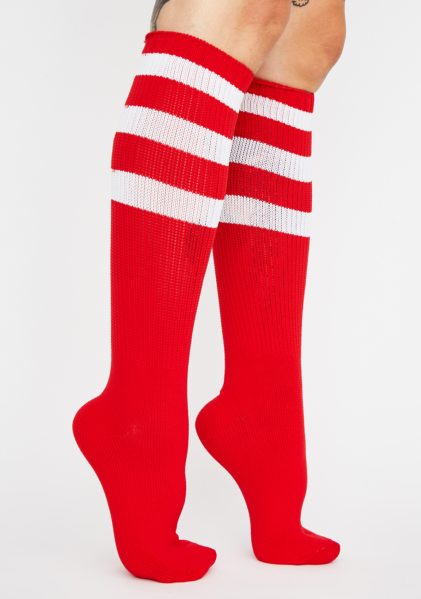 Athletic Stripe Thigh High Socks | Dolls Kill