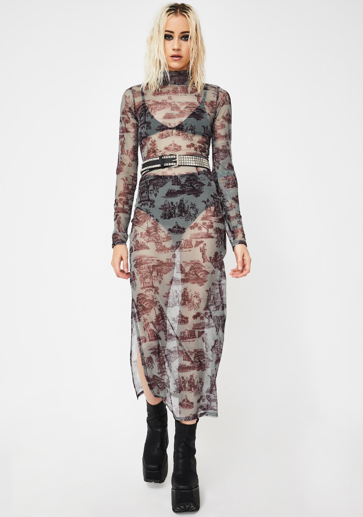 mock neck maxi dress