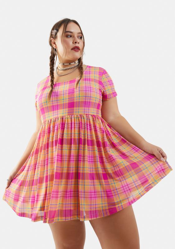 pink babydoll dress plus size