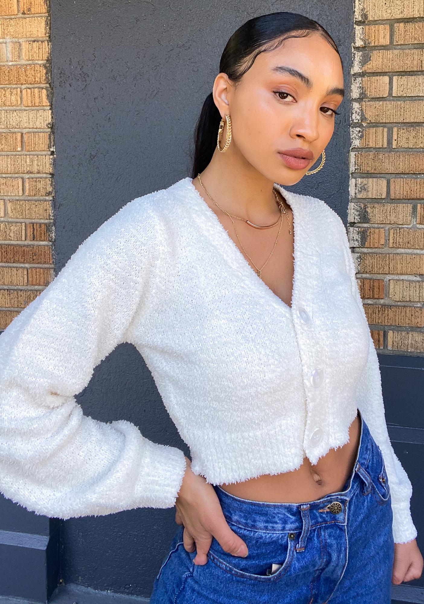 cropped knit sweater