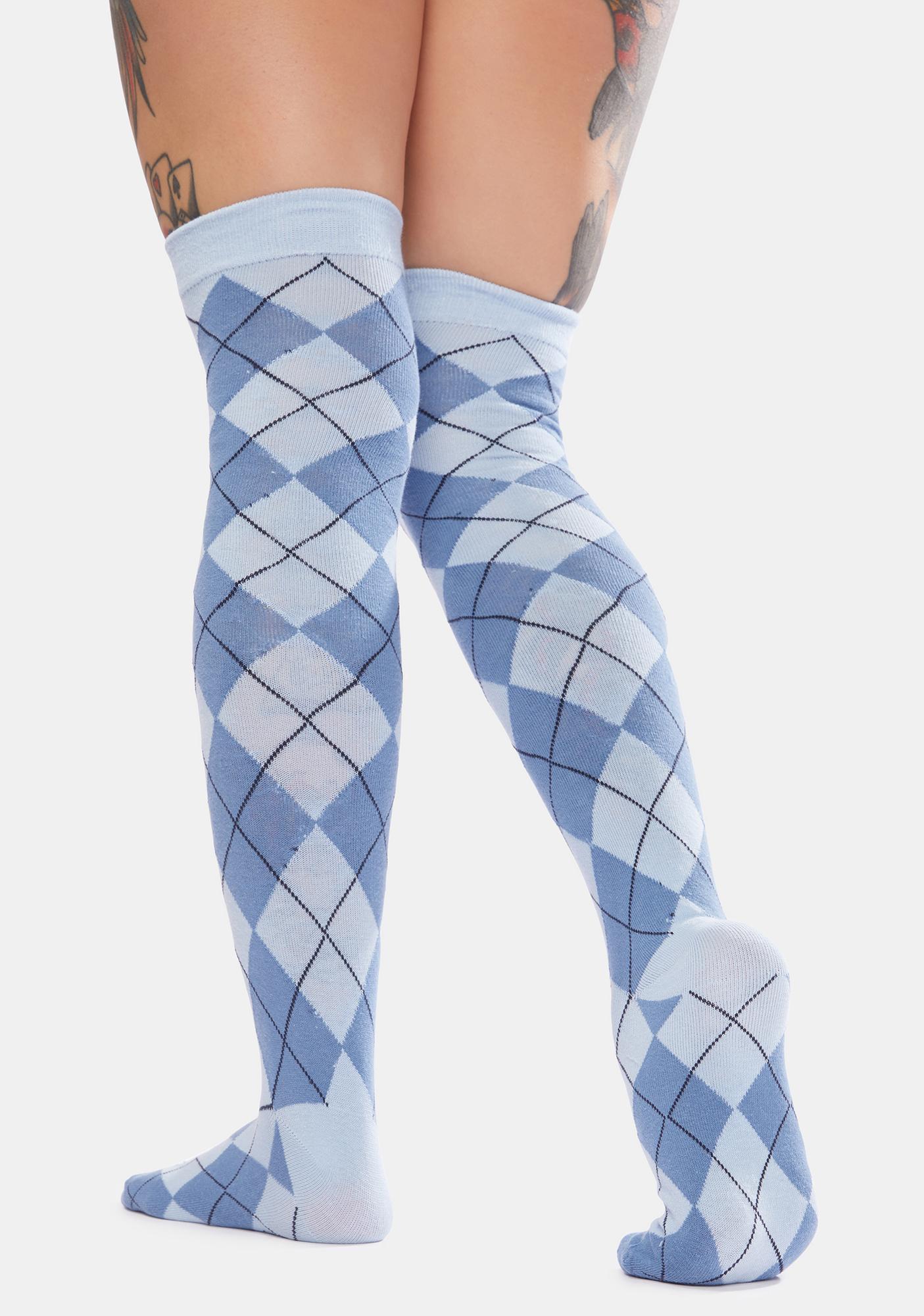 thigh high argyle socks