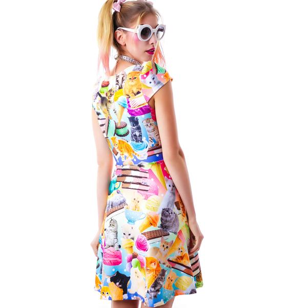 Japan L.A. Kittens and Ice Cream Cap Sleeve Dress Dolls Kill