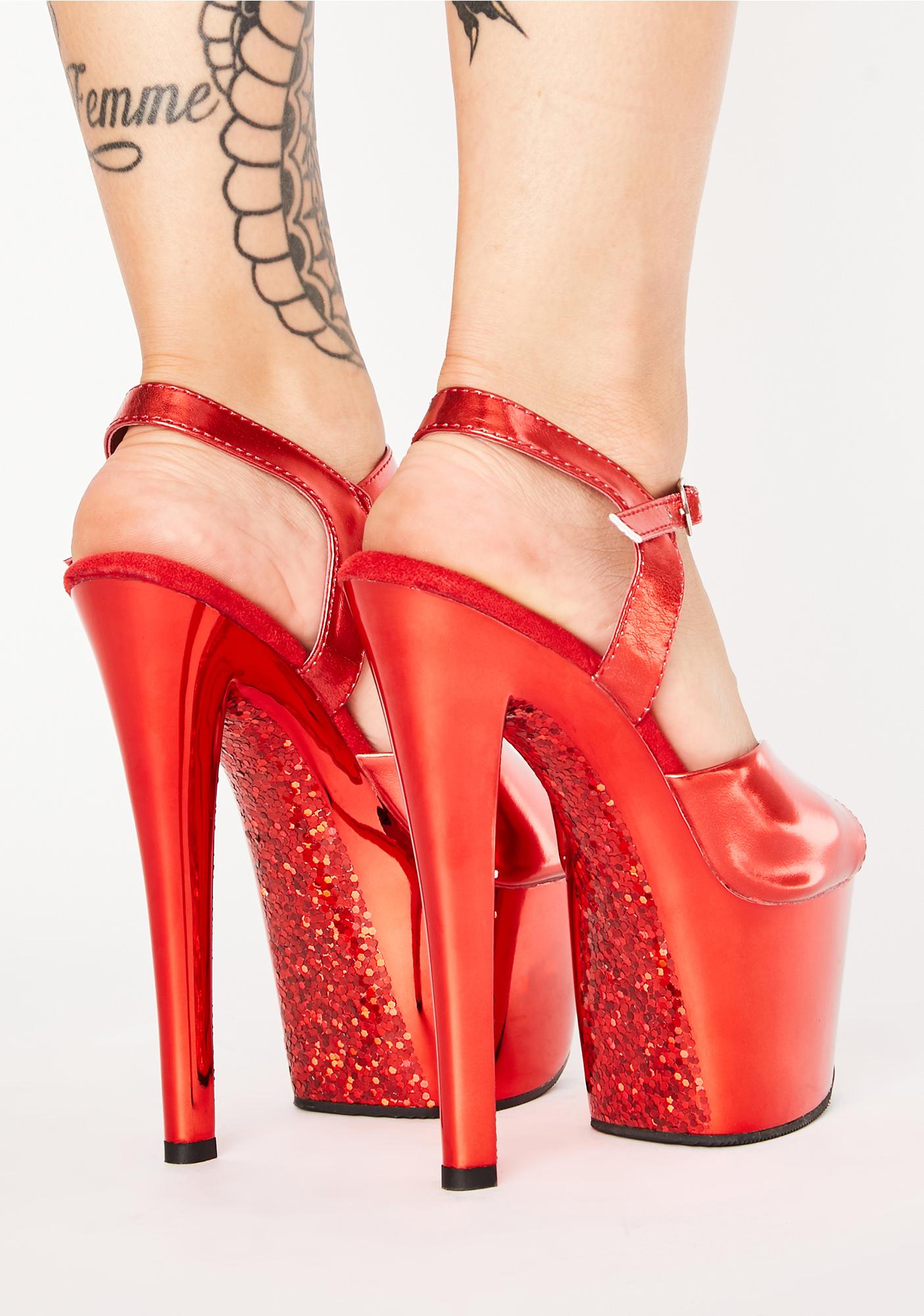 pleaser heels red