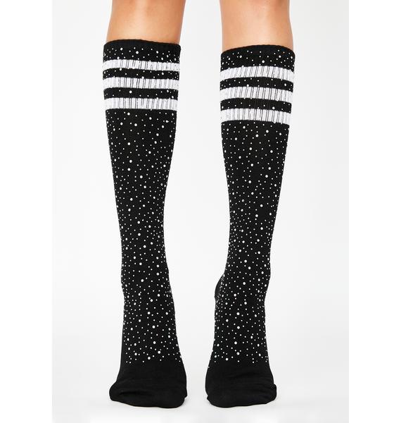 black knee high tube socks