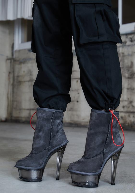 transparent platform boots