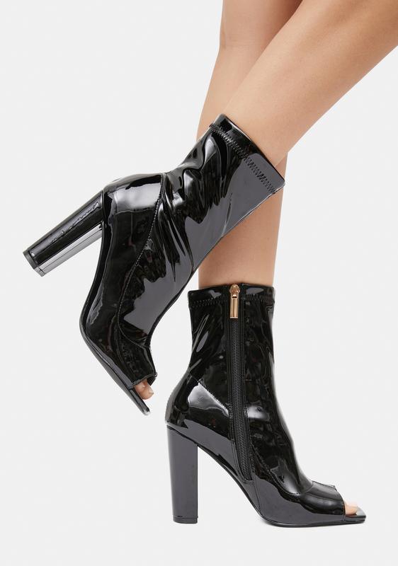 leather peep toe boots