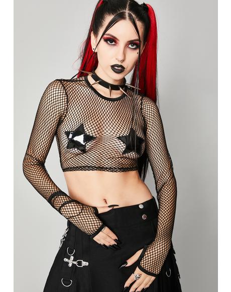 fishnet bardot top