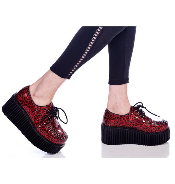 Demonia Cheetah Glitter Creepers Dolls Kill