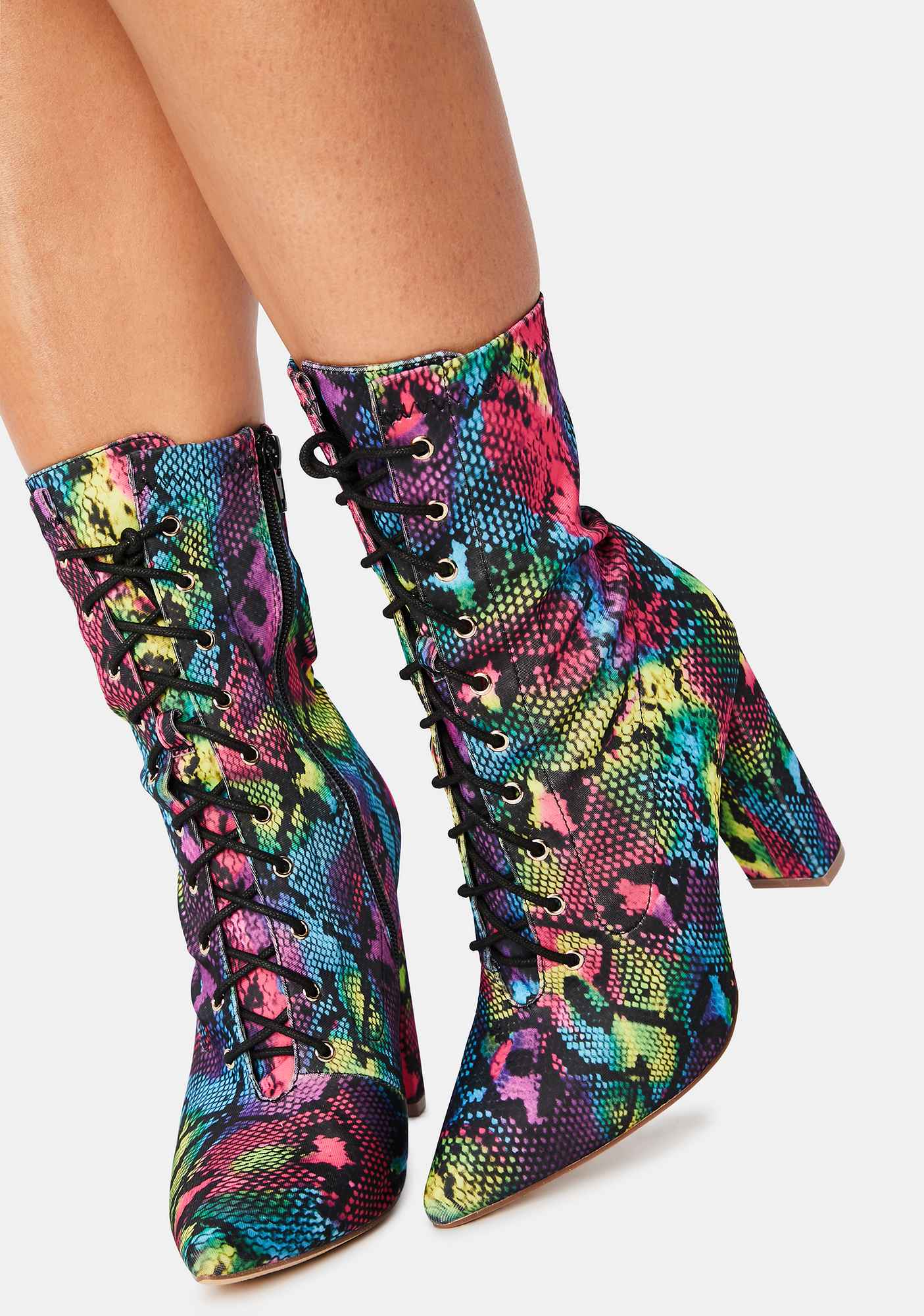 rainbow snakeskin boots