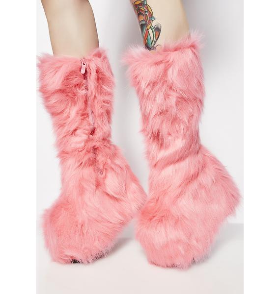 Candy Party Monster Fuzzy Platform Boots Dolls Kill