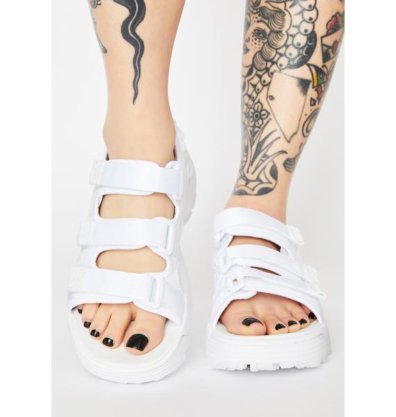 fila disruptor sandals white